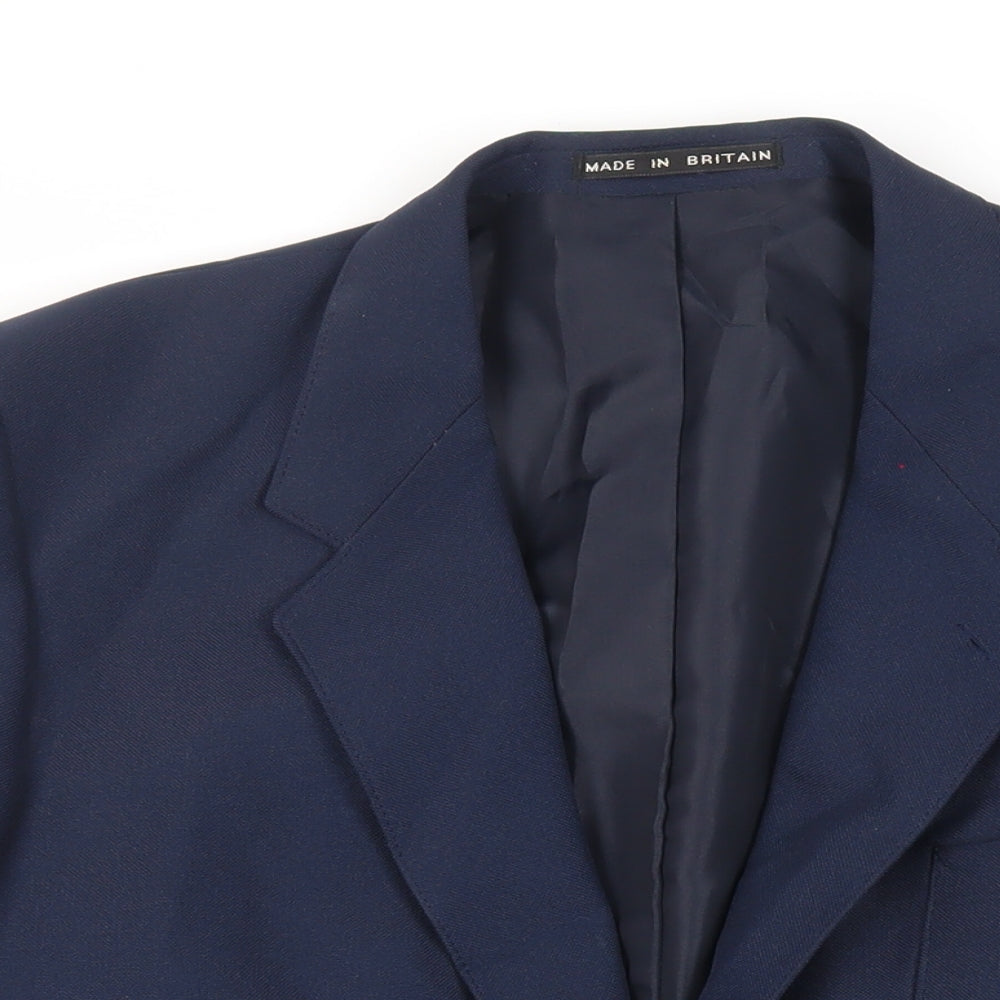 Greenwoods Mens Blue Polyester Jacket Blazer Size 42 Regular
