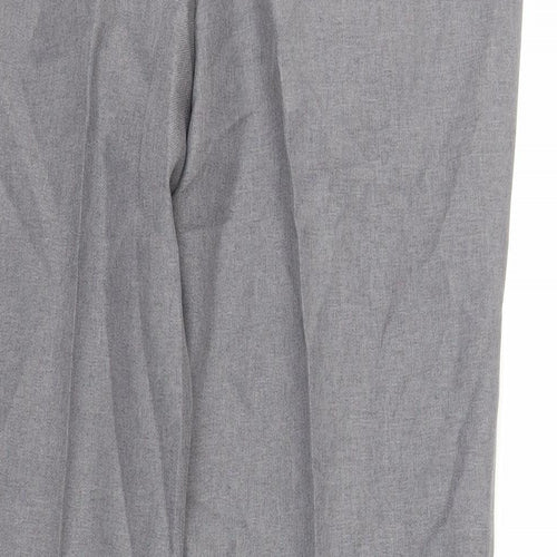 Farah Mens Grey Polyester Dress Pants Trousers Size 36 in L27 in Regular Zip - Short Length