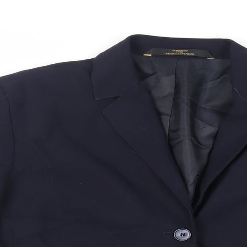 Marks and Spencer Womens Blue Jacket Blazer Size 12 Button