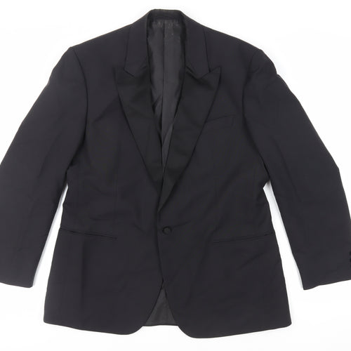 WILVORST Mens Black Polyester Tuxedo Suit Jacket Size 42 Regular