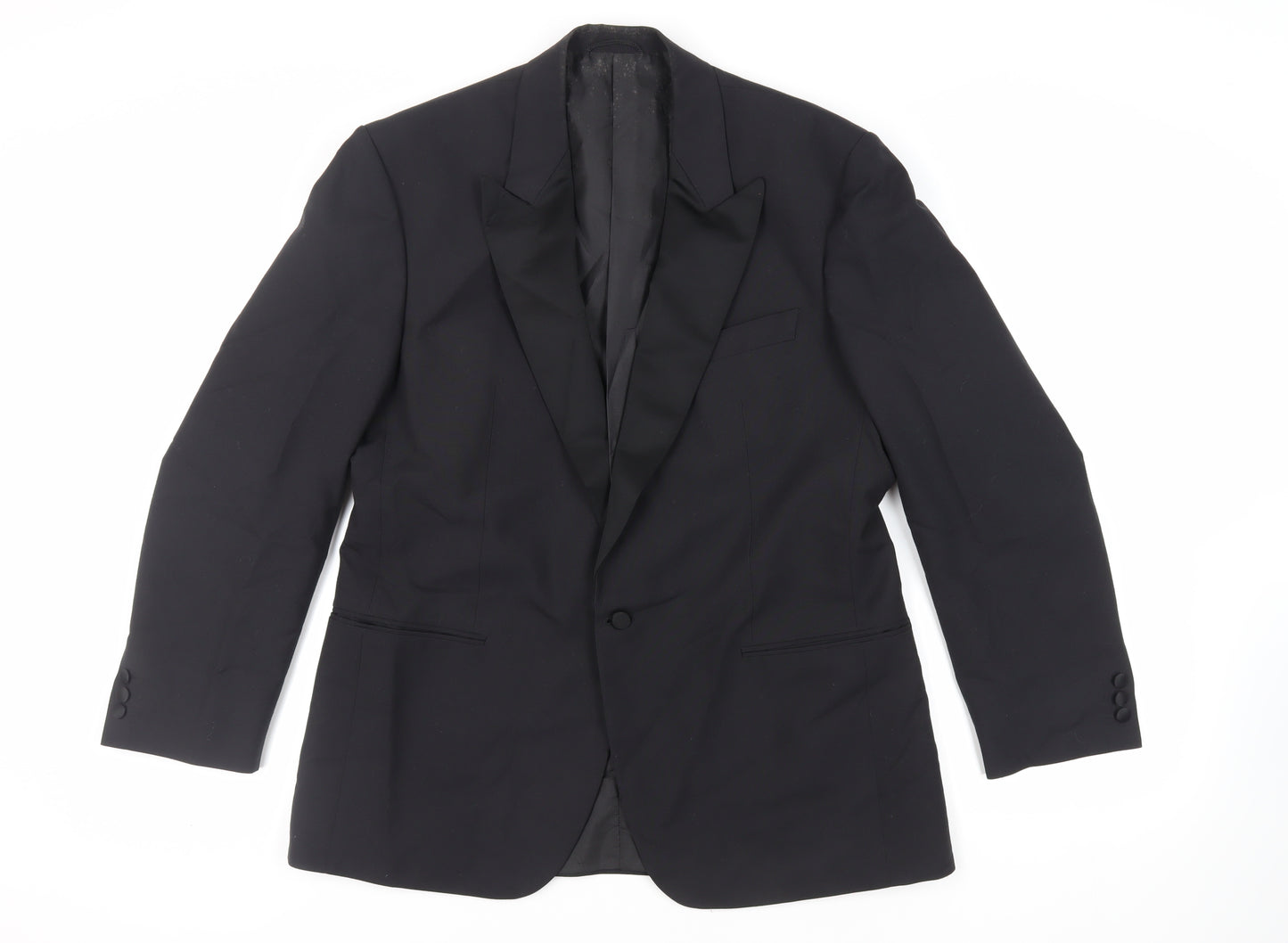 WILVORST Mens Black Polyester Tuxedo Suit Jacket Size 42 Regular