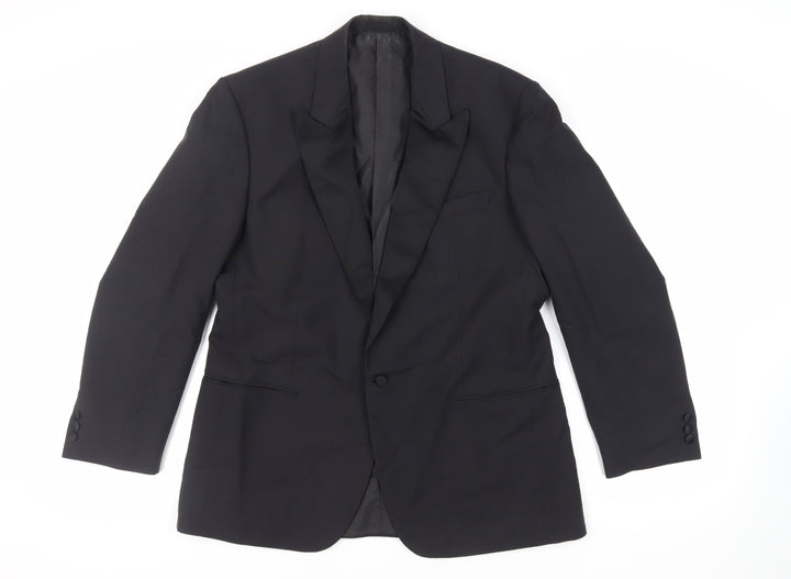 WILVORST Mens Black Polyester Tuxedo Suit Jacket Size 42 Regular