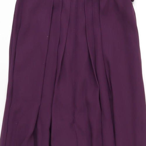WED2B Womens Purple Polyester Maxi Size 8 One Shoulder Zip