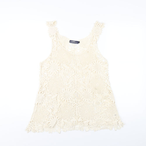 New York Laundry Womens Ivory Wool Basic Tank Size M Scoop Neck