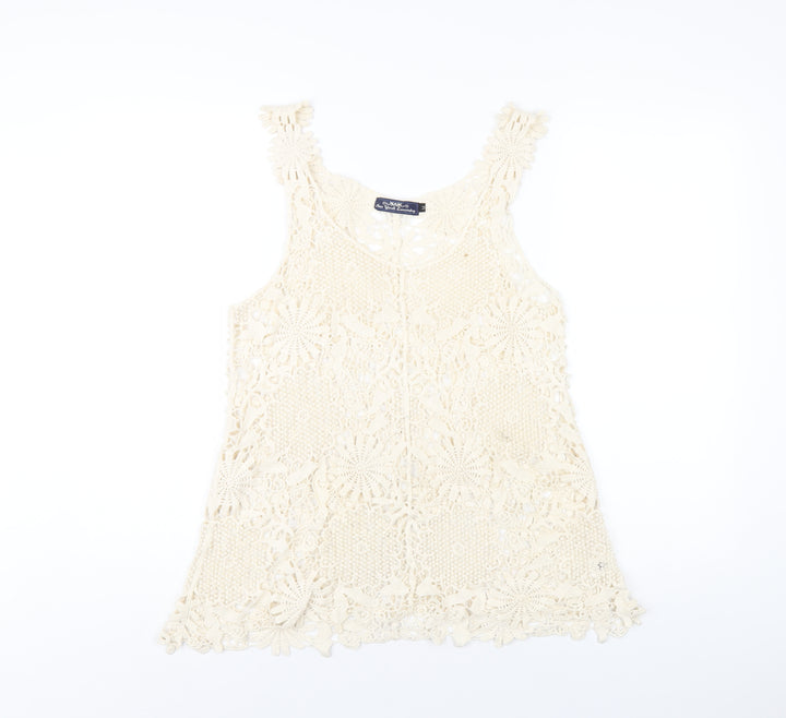 New York Laundry Womens Ivory Wool Basic Tank Size M Scoop Neck