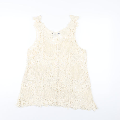 New York Laundry Womens Ivory Wool Basic Tank Size M Scoop Neck