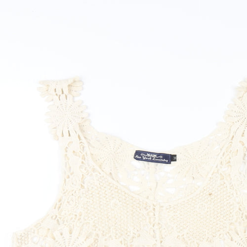 New York Laundry Womens Ivory Wool Basic Tank Size M Scoop Neck