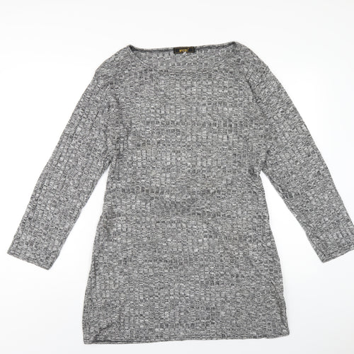 Impossible Womens Grey Polyester Bodycon Size XL Round Neck Pullover
