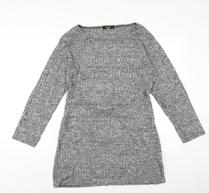 Impossible Womens Grey Polyester Bodycon Size XL Round Neck Pullover