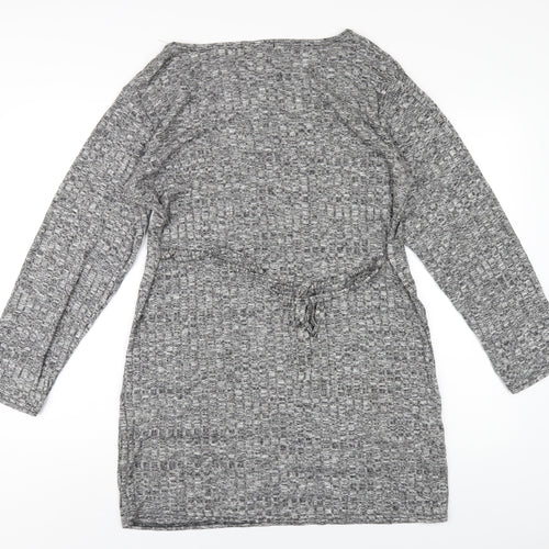 Impossible Womens Grey Polyester Bodycon Size XL Round Neck Pullover
