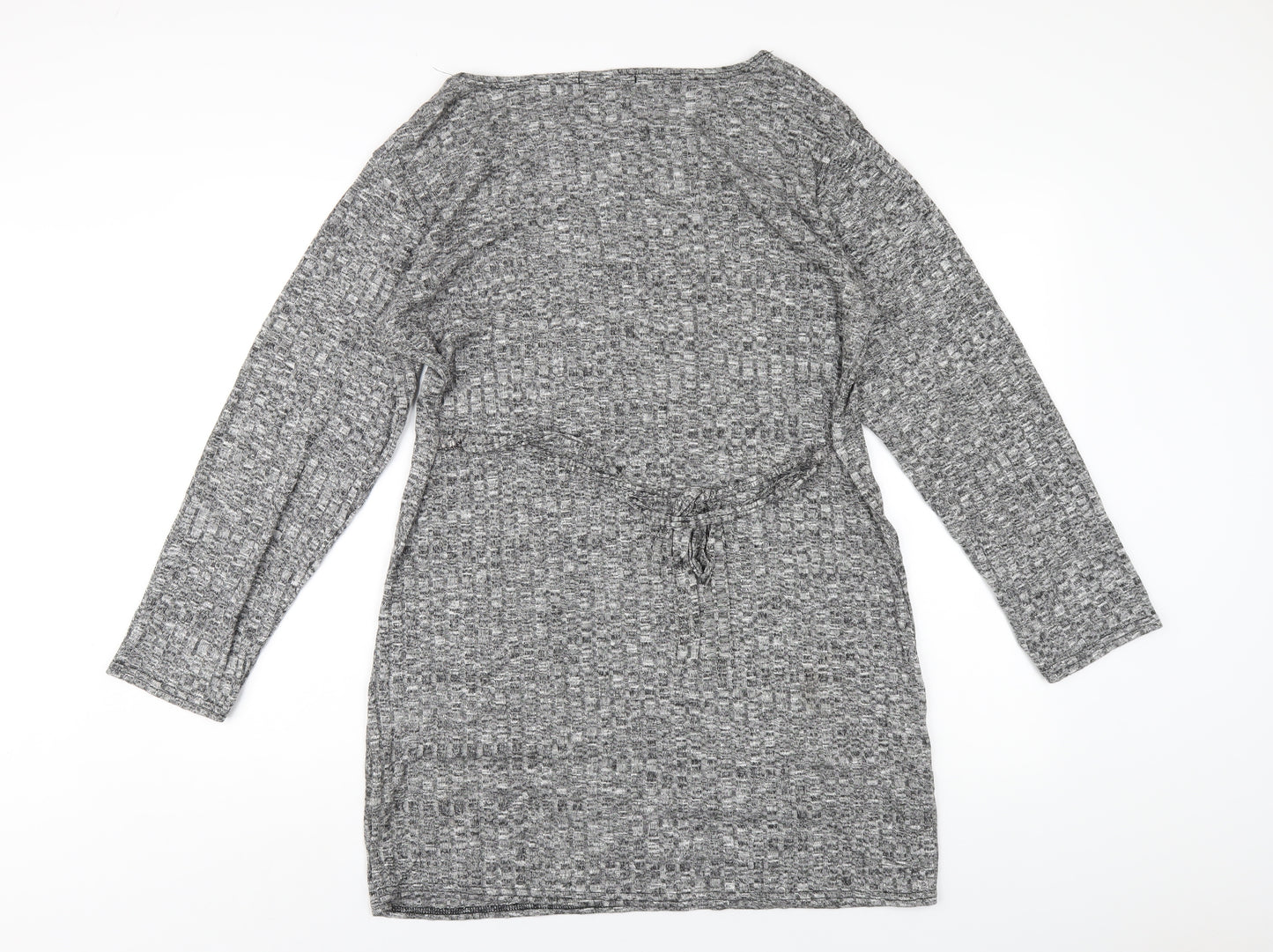 Impossible Womens Grey Polyester Bodycon Size XL Round Neck Pullover
