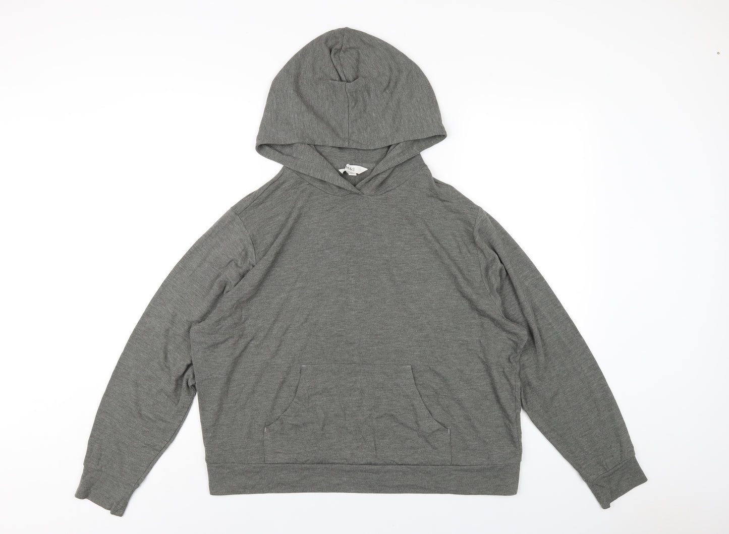 Marks and Spencer Womens Green Polyester Pullover Hoodie Size L Pullover