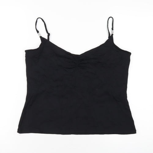 NEXT Womens Black Polyamide Camisole T-Shirt Size 18 V-Neck
