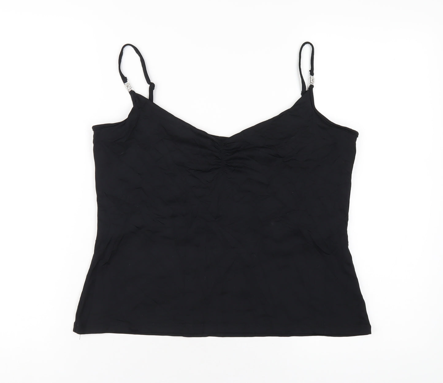 NEXT Womens Black Polyamide Camisole T-Shirt Size 18 V-Neck