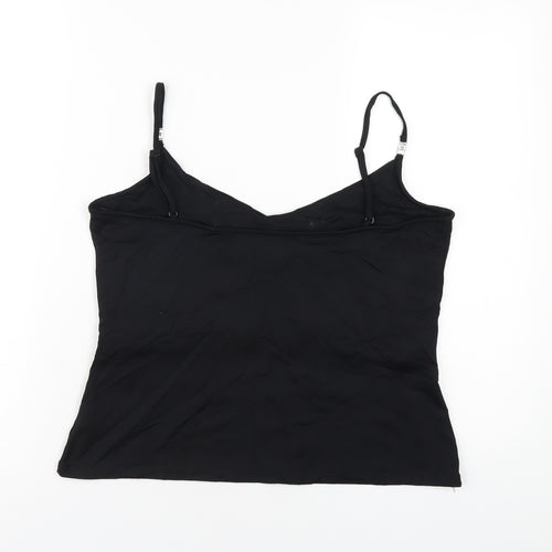 NEXT Womens Black Polyamide Camisole T-Shirt Size 18 V-Neck