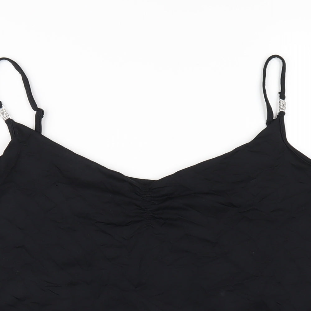 NEXT Womens Black Polyamide Camisole T-Shirt Size 18 V-Neck
