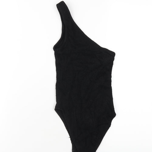 Topshop Womens Black Viscose Bodysuit One-Piece Size 6 Snap