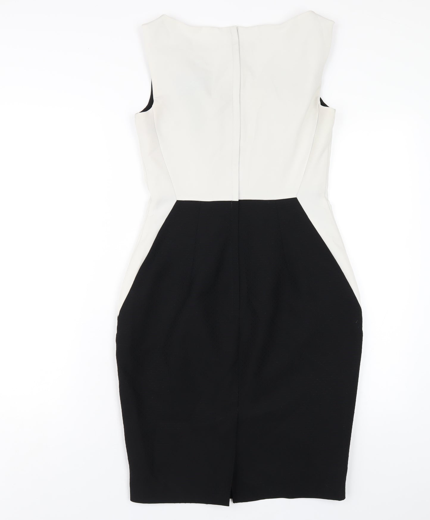 Dorothy Perkins Womens Black Polyester Pencil Dress Size 8 V-Neck Zip
