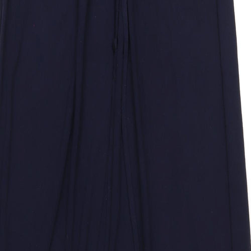 Monsoon Womens Blue Viscose Maxi Size 10 Square Neck Zip