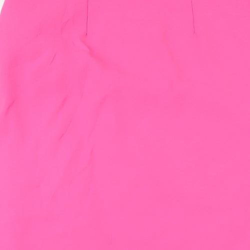 New Look Womens Pink Polyester A-Line Skirt Size M Zip