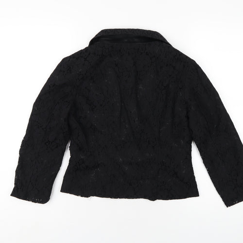 H&M Womens Black Jacket Blazer Size 8 Button