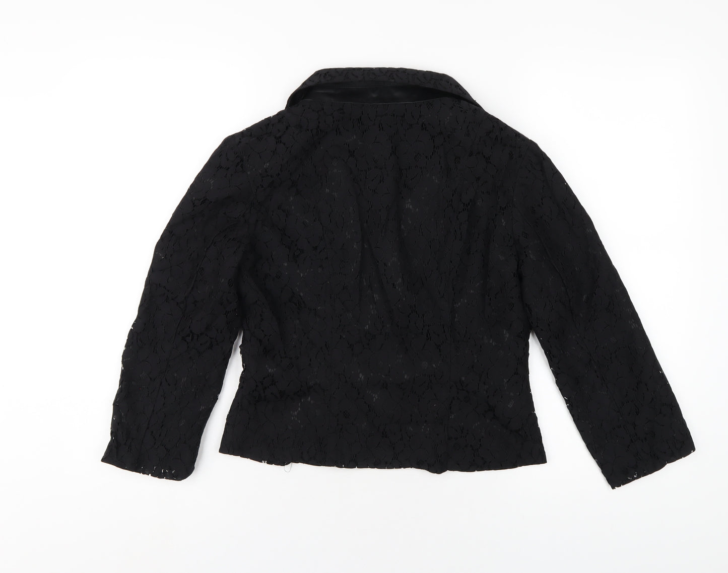 H&M Womens Black Jacket Blazer Size 8 Button