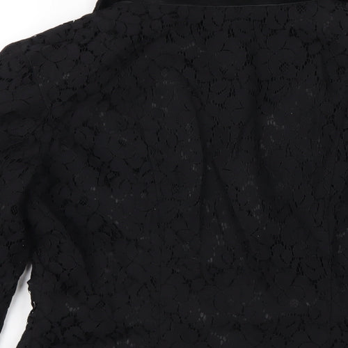 H&M Womens Black Jacket Blazer Size 8 Button