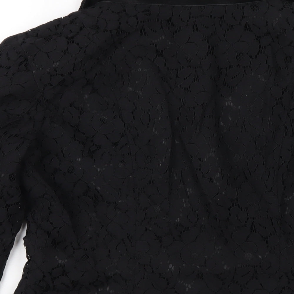 H&M Womens Black Jacket Blazer Size 8 Button