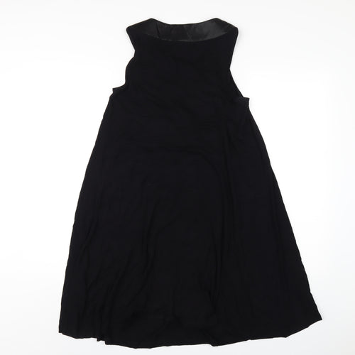 Phase Eight Womens Black Viscose A-Line Size 8 Round Neck Pullover - Beaded Neckline