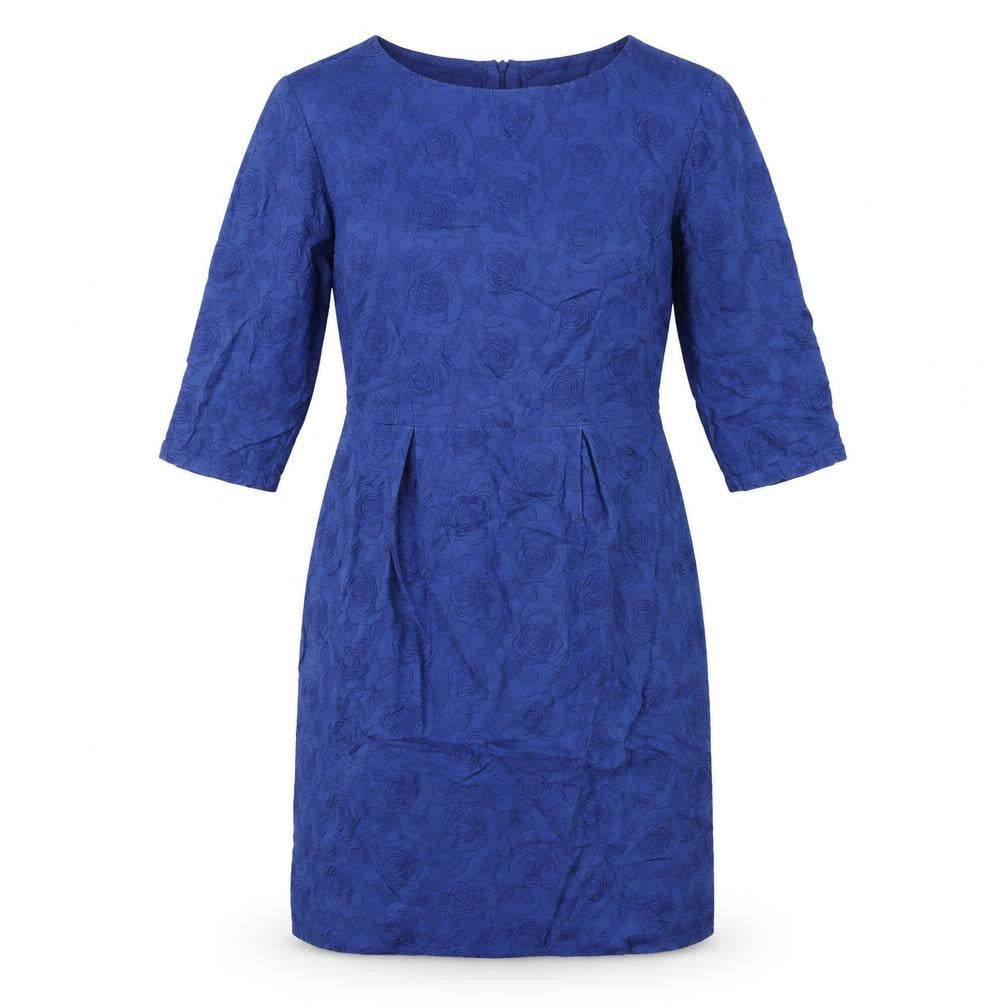 Dickins & Jones Womens Blue Cotton A-Line Size 12 Round Neck Zip