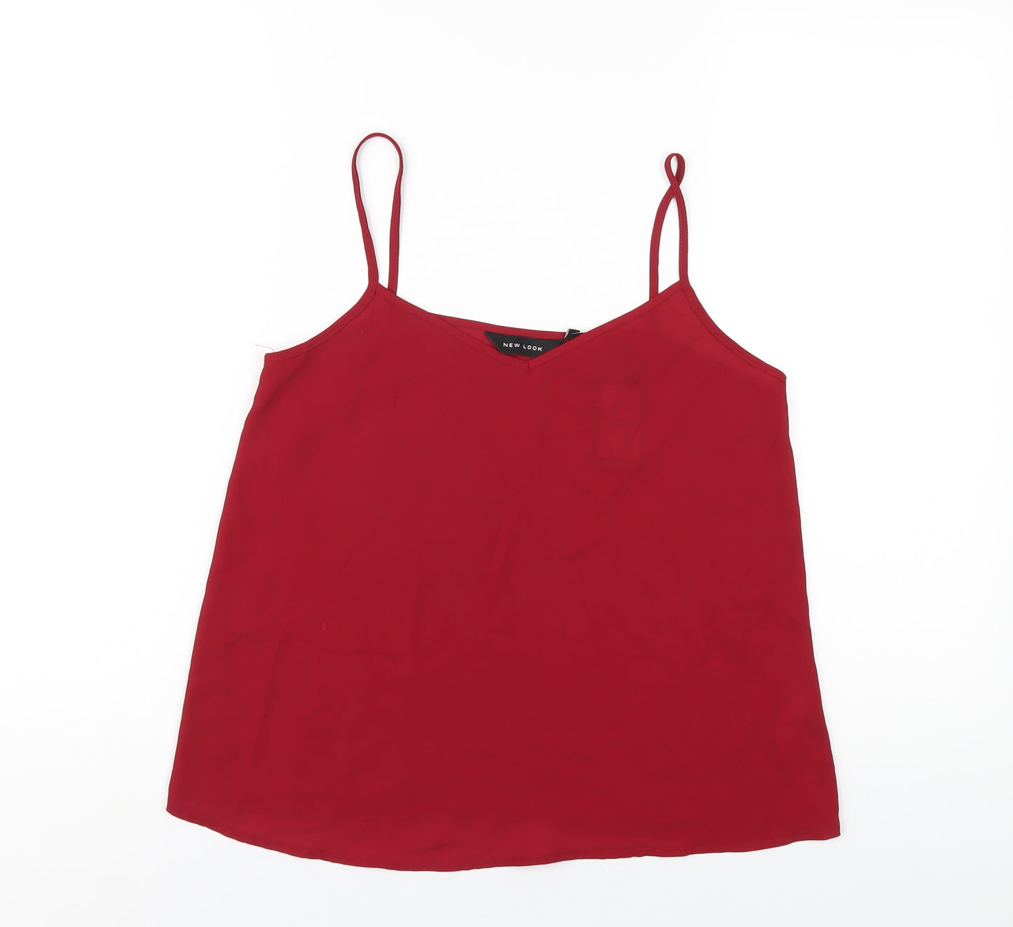 New Look Womens Red Polyester Camisole T-Shirt Size 8 V-Neck