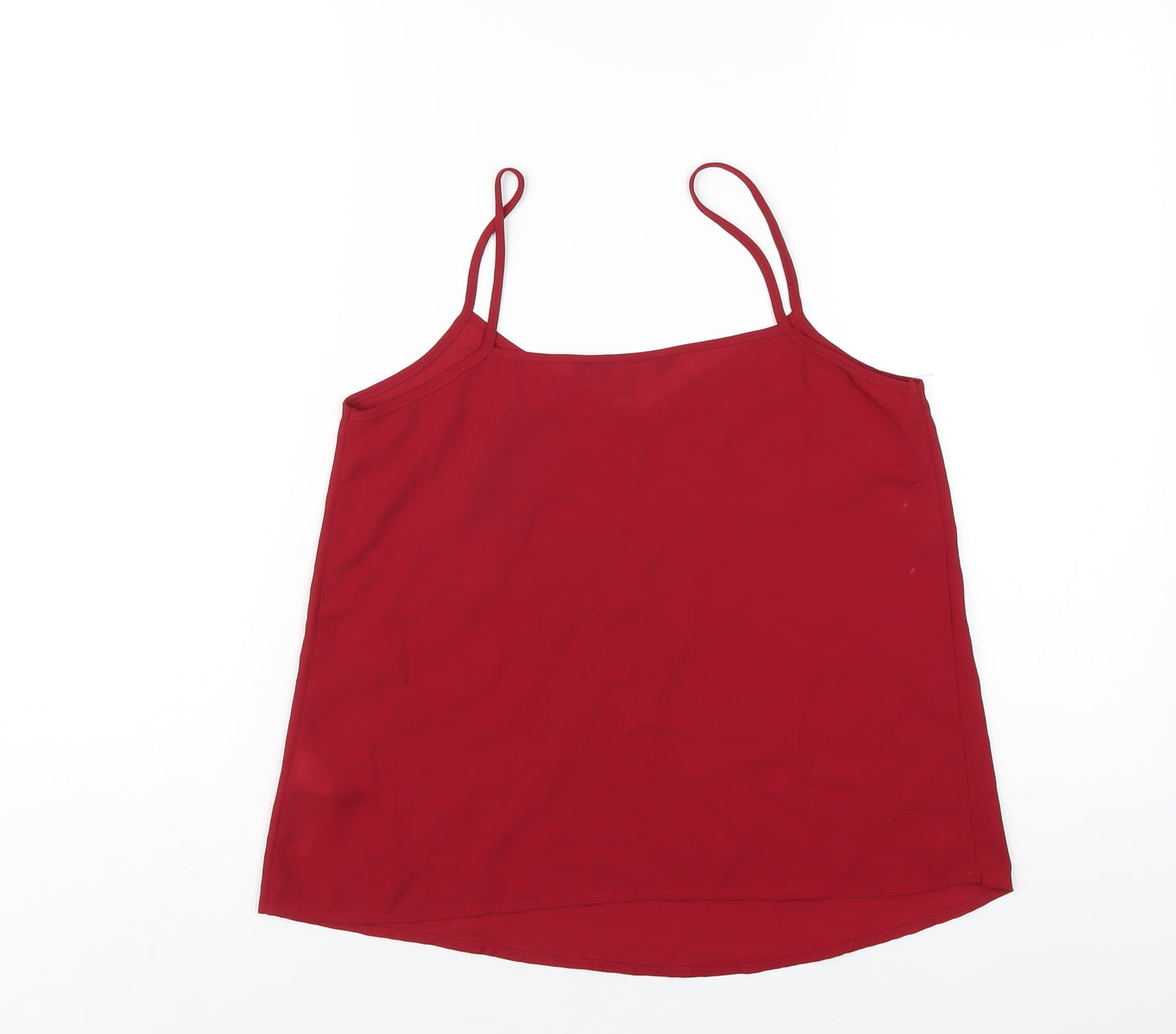 New Look Womens Red Polyester Camisole T-Shirt Size 8 V-Neck