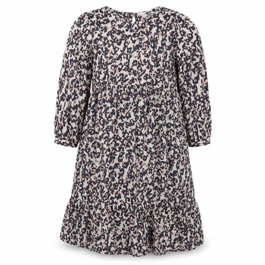 Front view of Next girls’ multicoloured geometric viscose a-line, size 9, years round neck button