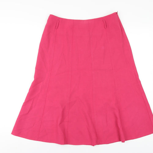 EWM Womens Pink Polyester A-Line Skirt Size 10 Zip