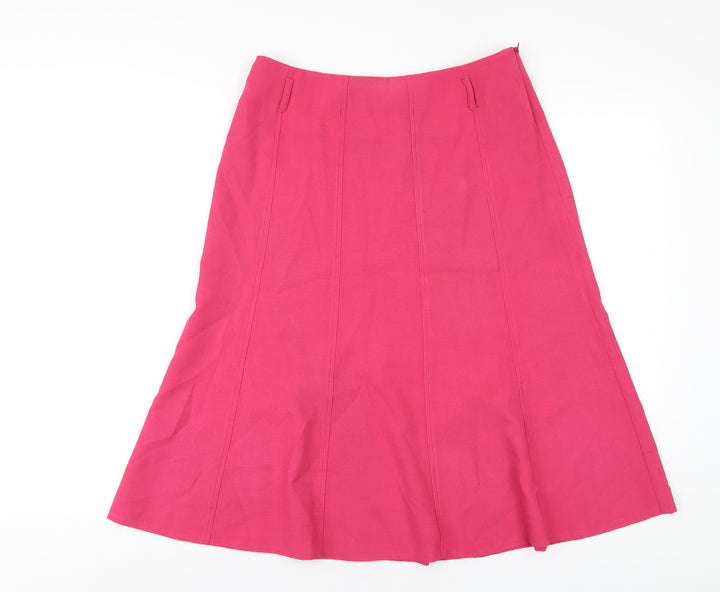 EWM Womens Pink Polyester A-Line Skirt Size 10 Zip
