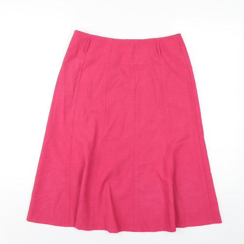 EWM Womens Pink Polyester A-Line Skirt Size 10 Zip