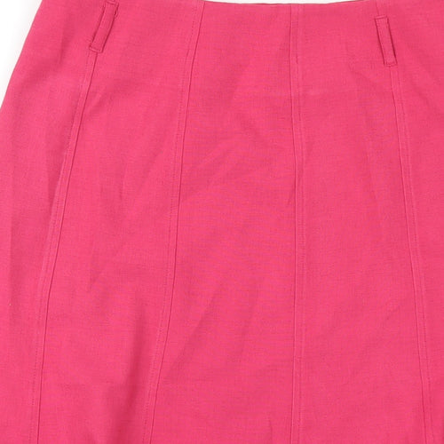 EWM Womens Pink Polyester A-Line Skirt Size 10 Zip