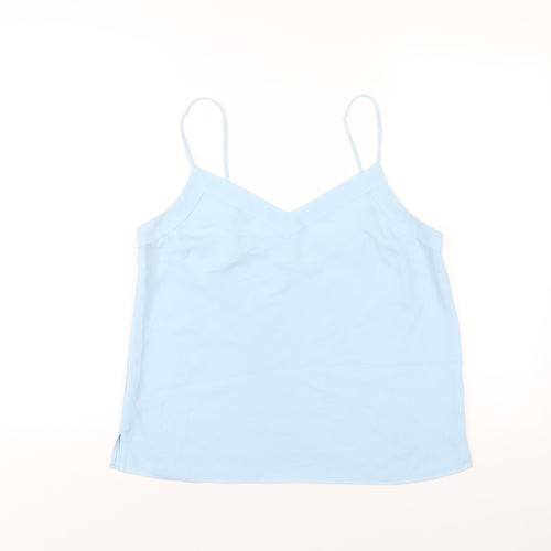 Topshop Womens Blue Polyester Camisole T-Shirt Size 12 V-Neck