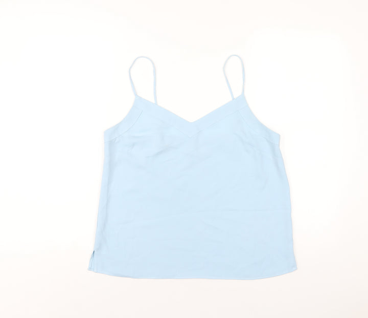 Topshop Womens Blue Polyester Camisole T-Shirt Size 12 V-Neck