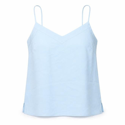 Topshop Womens Blue Polyester Camisole T-Shirt Size 12 V-Neck