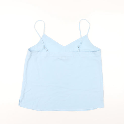 Topshop Womens Blue Polyester Camisole T-Shirt Size 12 V-Neck