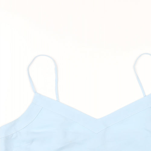 Topshop Womens Blue Polyester Camisole T-Shirt Size 12 V-Neck