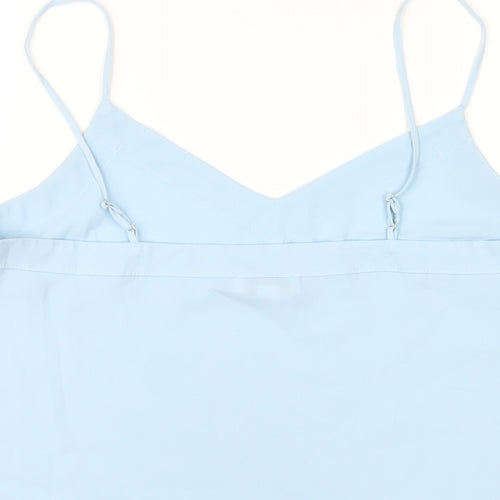 Topshop Womens Blue Polyester Camisole T-Shirt Size 12 V-Neck