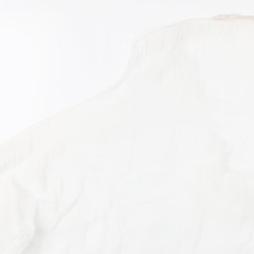 Zara Womens White Polyester Basic T-Shirt Size S V-Neck