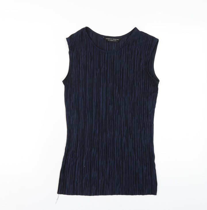 Dorothy Perkins Womens Blue Polyester Basic Tank Size 10 Round Neck