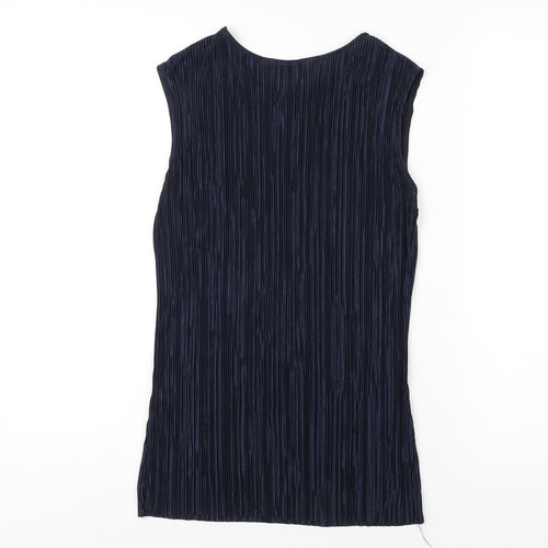 Dorothy Perkins Womens Blue Polyester Basic Tank Size 10 Round Neck