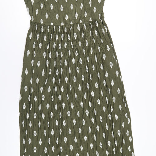 Roman Womens Green Geometric Viscose Maxi Size 16 Scoop Neck Pullover