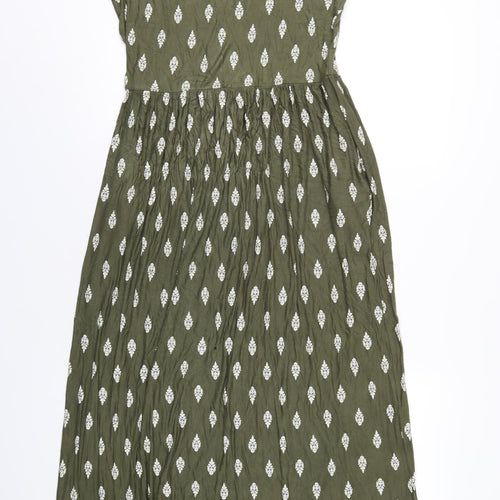 Roman Womens Green Geometric Viscose Maxi Size 16 Scoop Neck Pullover