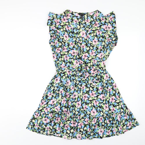 New Look Womens Multicoloured Floral Polyester A-Line Size 12 V-Neck Pullover