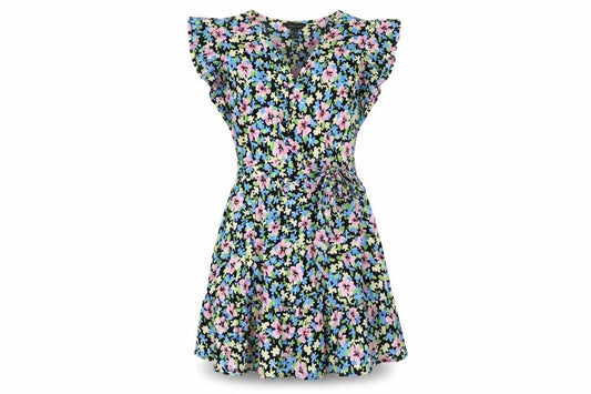 Front view of New Look women’s multicoloured floral polyester a-line, size UK 12, v-neck pullover